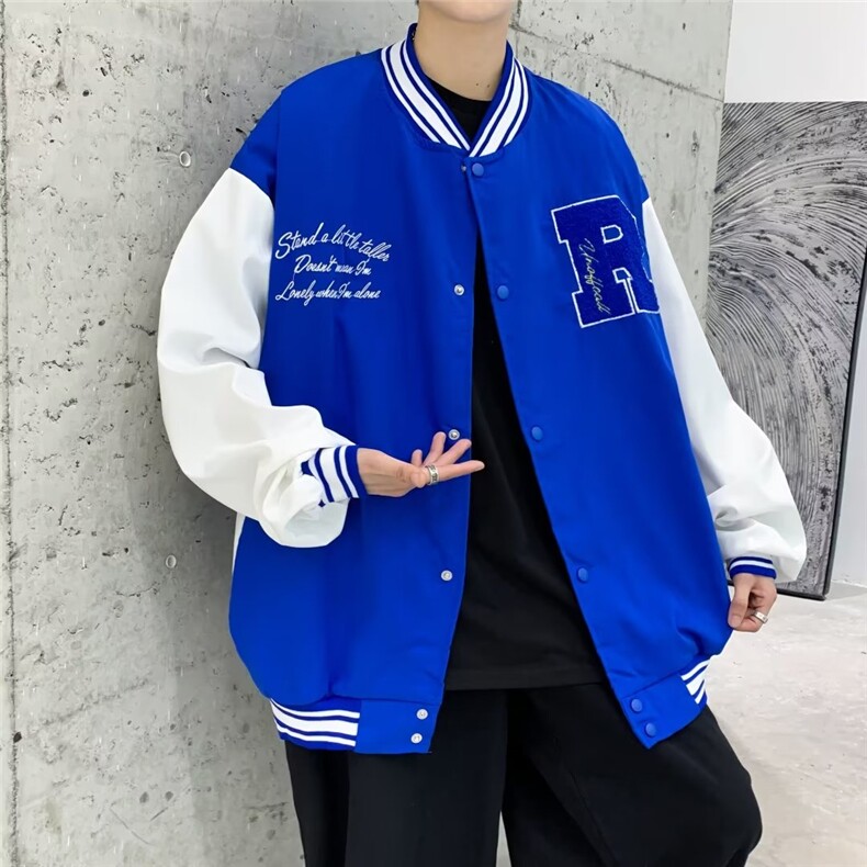 秋季新款刺绣夹克外套男潮流百搭宽松大码上衣痞帅棒球服T178/P44,男装夹克,星座506