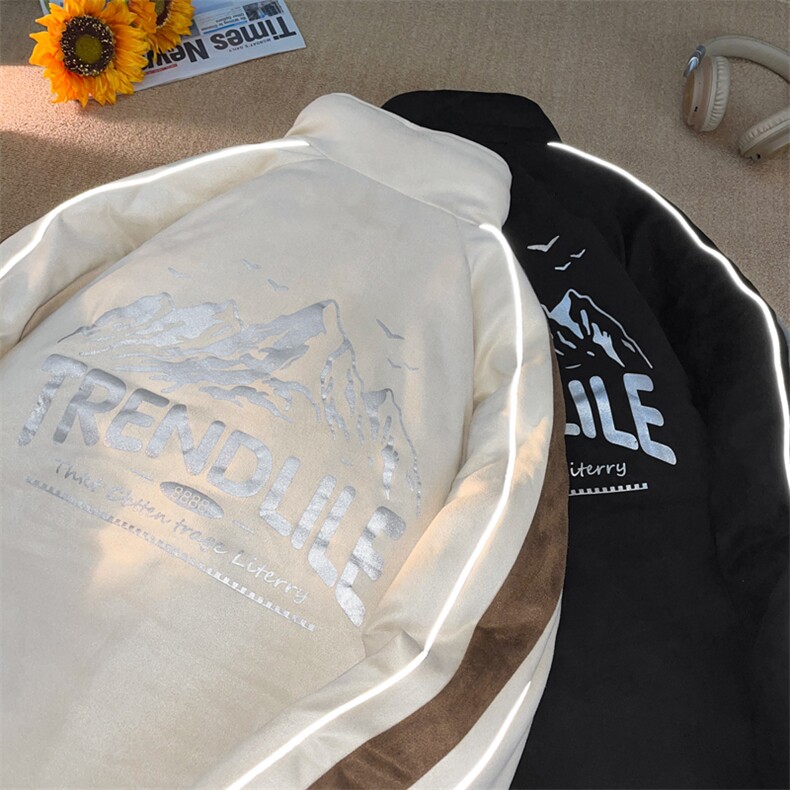 加绒加厚棉衣棉服雪山印花面包服立领棉袄外套量大有差1619H-P90,男装棉衣,星座207