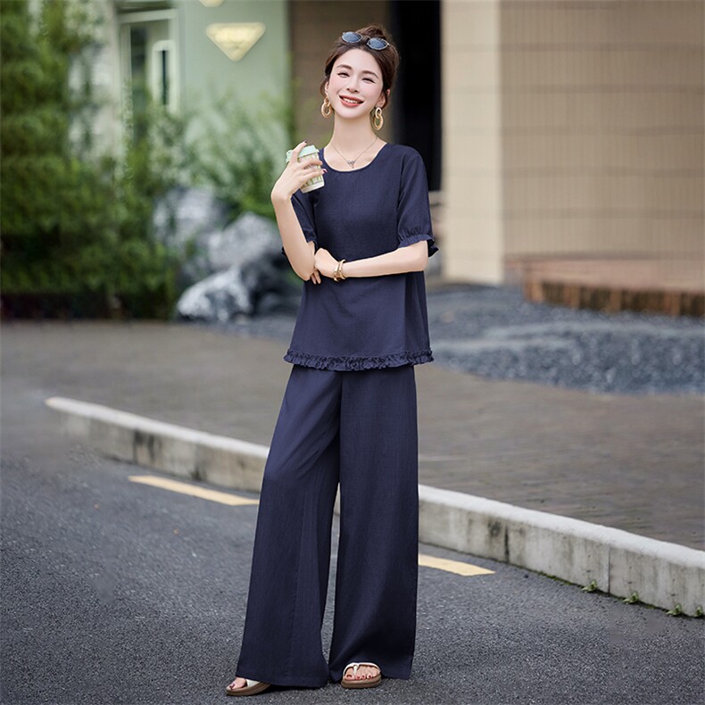 现货210-3272-P165-K218轻奢宽松上衣配阔腿裤,女装套装/套裙,浙宝210（原浙宝191）