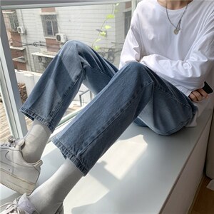 小直筒纯色九分牛仔裤 NB360 P50图片