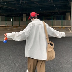 CS024-P38慵懒潮流复古纯色宽松衬衫，男装衬衫，星座1501-1