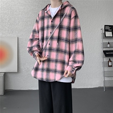 深度库存CS7139-P40特加绒P53特磨毛中性厚款连帽衬衫外套，男装衬衫，电商D232
