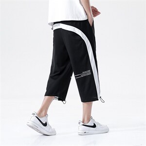 7XL~M 2023夏季新款港风中性风休闲七分裤男女款学生中裤控价68,男装休闲裤,钱塘717(原712)