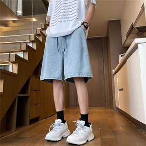 牛仔短裤男夏季薄款潮牌宽松男生中裤男士五分裤子 NM770图片