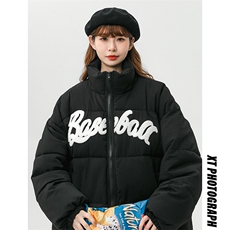 中性风2023冬季新款情侣毛巾绣棉衣立领加厚潮牌棉服MYTC157P95，男装棉衣，电商B220