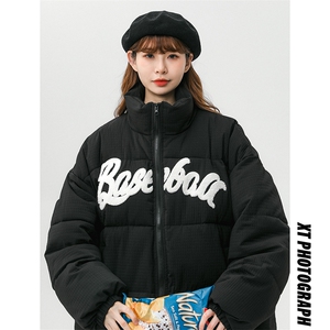 中性风 2023冬季新款情侣毛巾绣棉衣立领加厚潮牌棉服MYTC157P95图片
