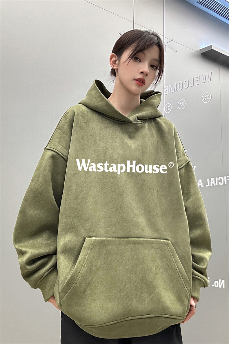 麂皮绒连帽卫衣直播品质重磅400克house印花JL7128-P45控78,男装卫衣,星座508（原C305）