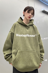 麂皮绒连帽卫衣 直播品质重磅400克house印花JL7128-P45控78图片