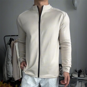 JY688-P35 德绒开衫外套男女款健身运动训练服修身长袖打底衫图片