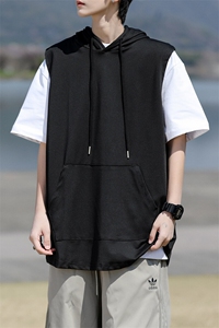 M-8XL特大码冰丝速干连帽背心男篮球运动无袖健身服坎肩TDX315P35图片