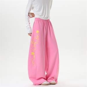 【现货】XZ1218 BK33015 特价P46 美式慵懒风星星字母印花卫裤图片
