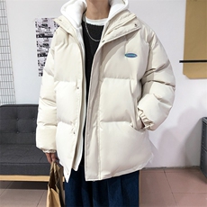 港风ins撞色拼接拼料厚款保暖连帽情侣棉服A071-Y280-P120，男装棉衣，电商A071