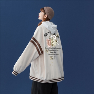 中性风2023秋季新款设计感潮牌印花图案棒球服夹克G296p65控88