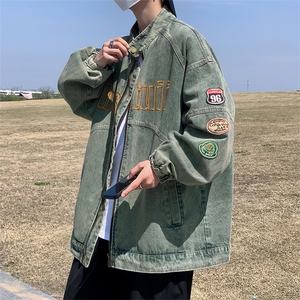 A723-P70 美式复古机车风vintage外套男2023春秋潮流宽松刺绣图片
