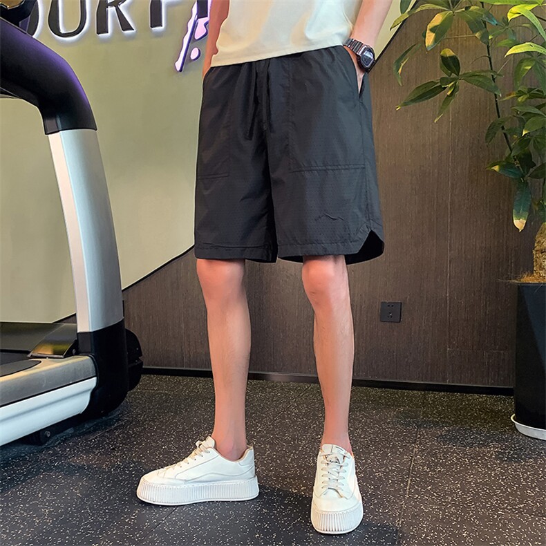 社会小伙夏季男士纯色运动短裤薄款速干5分裤宽松休闲裤C208-6766图片