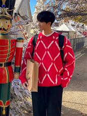 2025年秋季长袖青春流行圆领套头，男装羊毛衫，圣强羊绒