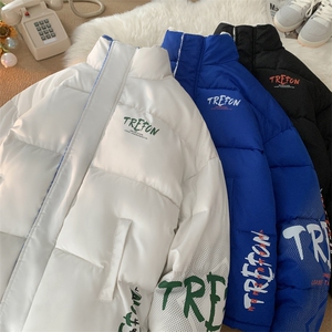 新款棉衣女加绒立领印花棉服外套面包服棉袄 3350-P80控118图片