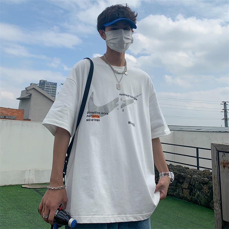 2023夏季新款港风外景宽松大码圆领潮流卡通印花半袖T恤T09-P28,男装T恤,星座914-3