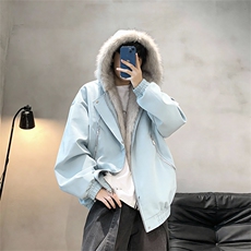 XZ514-2-25104-P115美式复古座山雕连帽棉服加厚保暖夹克宽松外套，男装夹克，星座514-2(原B239)