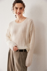 2025春秋新款羊绒衫女100纯山羊绒长袖百搭针织套衫宽松洋气内搭，女装羊绒衫，戎叶云台