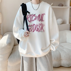 已注册/华棉内景秋冬字母印花宽松圆领卫衣男WY00496/P35加绒P45，男装卫衣，电商B316