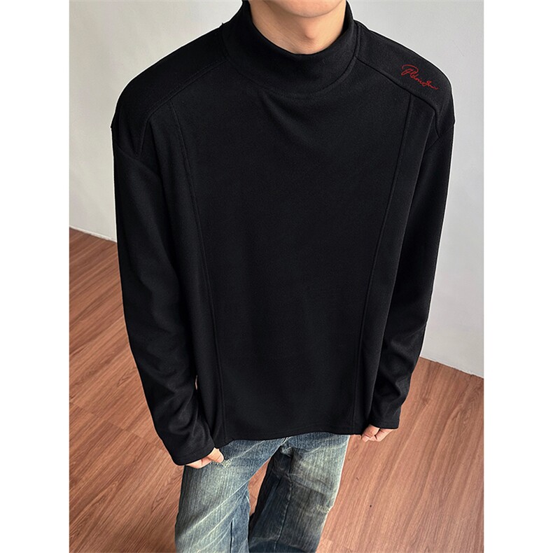 德绒印花打底衫老钱风美式复古慵懒卫衣男女DT53084-TP1939，男装T恤，电商A102