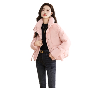 2025新款冬季羽绒服女短款高腰时尚纯色90%白鸭绒羽绒服图片