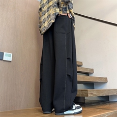 2025秋季新款内景大码美式褶皱弯刀卫裤M-5XHK24890-特P35，男装休闲裤，电商A022