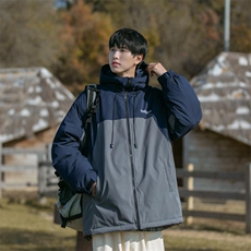 B225-W8434-P134-X168-拼接撞色连帽加厚棉服-材质聚酯纤维，男装棉衣，电商B225