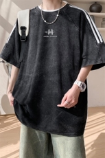 图案已注册夏季美式高街水洗短袖T恤男潮运动宽松打底衫S012/P35，男装T恤，电商B209