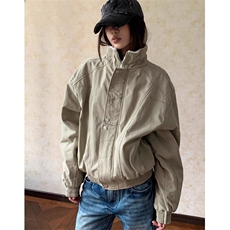 解构缉明线立领工装夹克秋冬加绒加厚廓形宽松棉服MS6060，男装夹克，星座1116A（原606A-3）