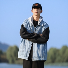 牛仔马甲男2024年秋季新款宽松夹克港风百搭工装外套MJ115-P60，男装夹克，星座1103-3