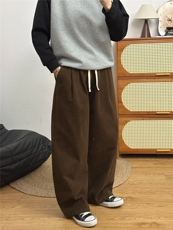 重磅宽松纯棉弯刀阔腿裤1302-7607-P65控108，男装休闲裤，星座1302