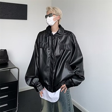 2023美式机车皮衣外套男高街潮流街头痞帅宽松休闲夹克Z753P78，男装夹克，星座1116-2