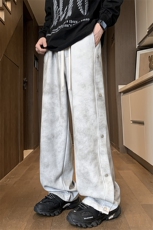 X416B-1-KL952-P50限78重磅扎染美式复古伞兵工装户外垂感阔腿裤，男装工装外套，星座416B-1