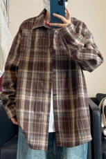 2026春季新款女模自拍大码美式长袖衬衫M-5XHC24589-特P35，男装衬衫，电商A022