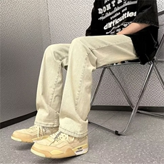 美式潮牌十字架牛仔裤男高街痞帅水洗绑带休闲裤vibe复古阔腿，男装牛仔裤，星座218-1（原230）