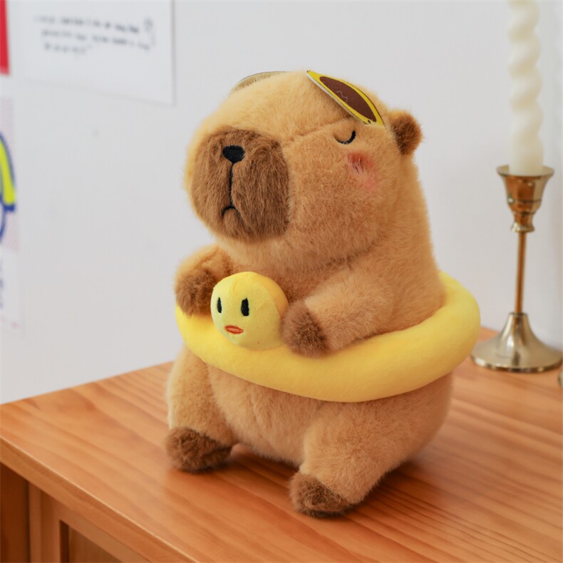 小芊伊毛绒玩具 泳圈水豚（欧貂绒）