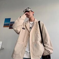 日系潮流气质新款灯芯绒西装外套文艺流行原宿百搭时尚慵懒，男装西服套装，星座1210-1