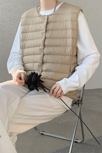 8XL-M 轻薄羽绒服马甲男背心内胆90白鸭绒马夹外套YRFC07P98控138图片