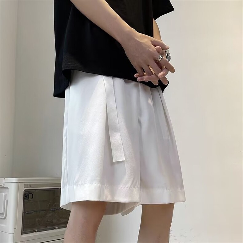 夏季薄款休闲西装短裤男韩版潮流宽松直筒五分裤纯色百搭裤子,男装休闲裤,星座716-2