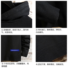 LM68202-P58加绒款-P68连帽毛衣男大码带帽针织衫男毛线衣砖墙，男装针织衫/毛衣，电商A040A
