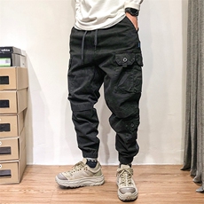 美式潮牌重磅水洗多口袋束脚工装裤男宽松大码休闲长裤MK679P49，男装工装外套，星座1013-5