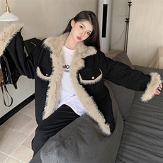 A212-P120夹棉加厚黑色牛仔外套冬季复古宽松拼接棉衣保暖棉服，男装工装外套，星座911