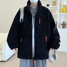 支持二开秋冬颗粒绒外套男女纯色立领加绒加厚羊羔绒棉衣932-P110，男装棉衣，电商A441