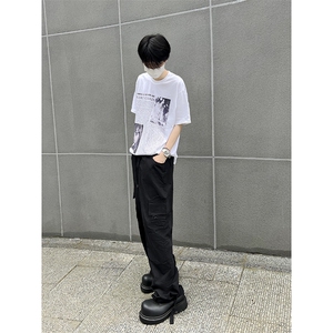 B221 美式ins街头hiphop宽松休闲多口袋工装裤子 LK23120-P65控88图片
