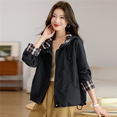 2025年春秋季新款时尚大码妈妈装气质显瘦休闲百搭两面派克服外套，女装派克服，独衣靓