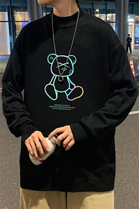 M18139-P45 加绒款-P65半高领毛衣男士大码针织衫男毛线衣男图片