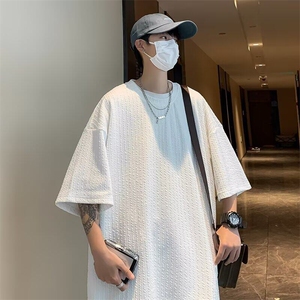 C509P33 短袖t恤男潮牌ins纯棉宽松半袖青年圆领体恤港风衣服图片