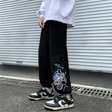 2024秋冬数据新款港风卡通印花抽绳束脚运动休闲裤K230-P45，男装休闲裤，星座914-3